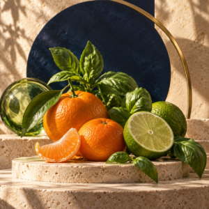 Mandarine, citron vert et basilic